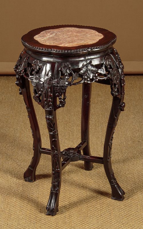 Chinese Marble Top Urn Stand C.1890