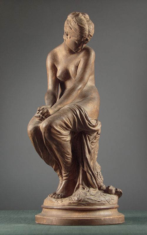 Terracotta Nude Figure by Auguste Peiffer C.1880