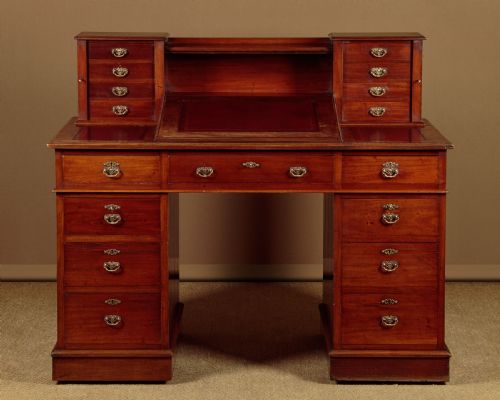Walnut Slope Top Pedestal Desk C.1890