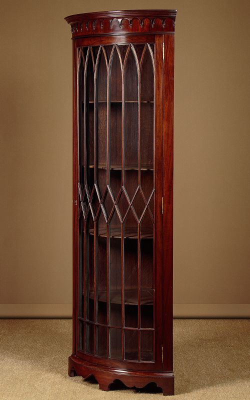 Bow Front Mahogany Corner Display Cabinet C.1920.
