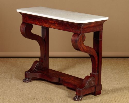 Mahogany & Marble Top Console Table C.1840