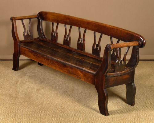 Long Fruitwood Settle C.1820