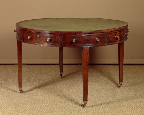 Leather Top Library Drum Table C.1910