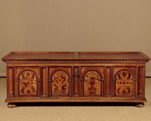Long 18th.c. Inlaid Italian Chest C.1760