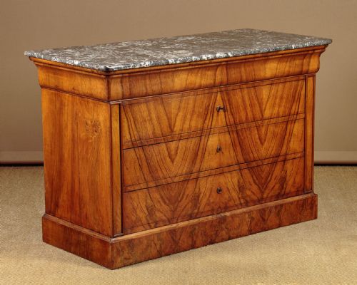 Walnut & Marble Top Commode C.1860