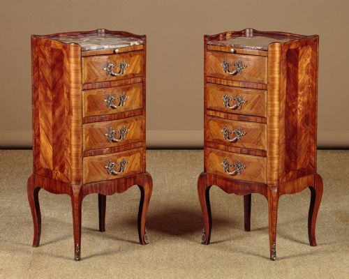 Pair of Small Parquetry Bedside Cabinets C.1930