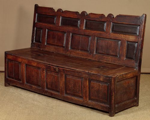 Large Oak Box Settle C.1740
