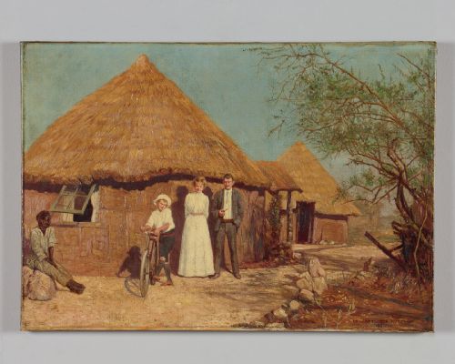 Painting of a Colonial Family in Bulawayo Dated 1922