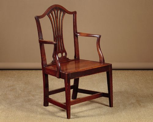 Welsh Oak Country Hepplewhite Armchair C.1800