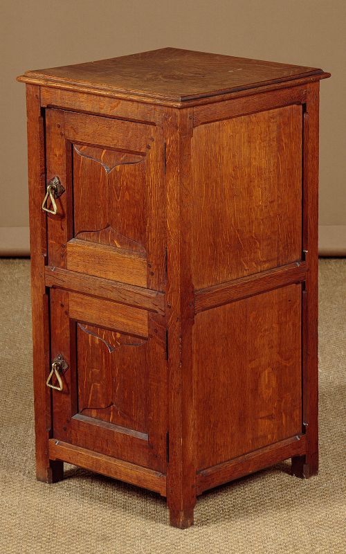 Gothic Oak Pedestal Cabinet C.1890