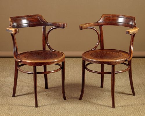 Pair of Bentwood Armchairs by Mundus C.1910