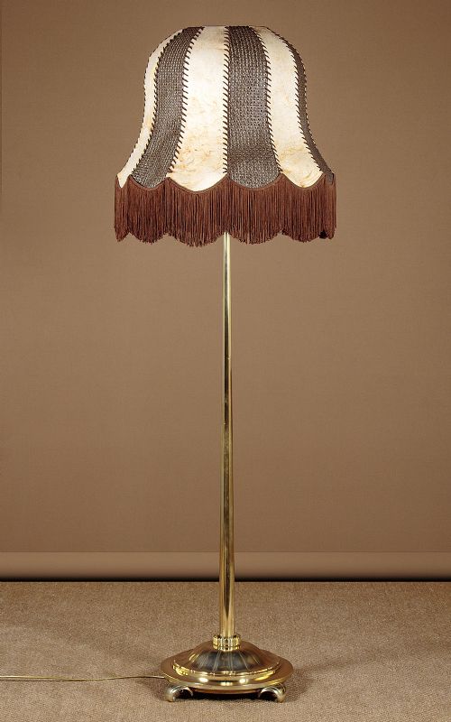Brass Standard Lamp & Shade C.1920