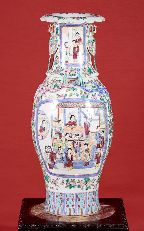 Large Chinese Famille Rose Vase C.1900