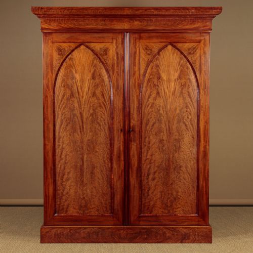 Gothic Mahogany Wardrobe C.1860