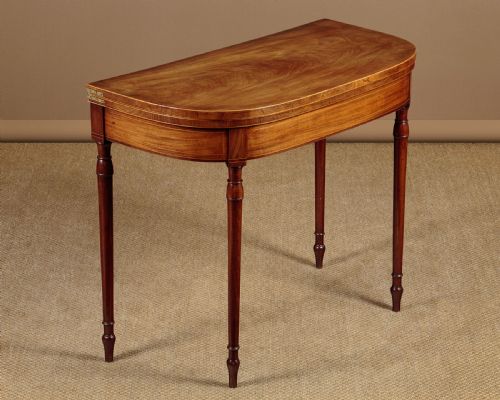 George III Mahogany Fold Over Games Table C.1800