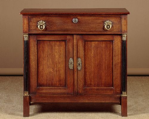 Small Oak Chiffonier Side Cabinet C.1820