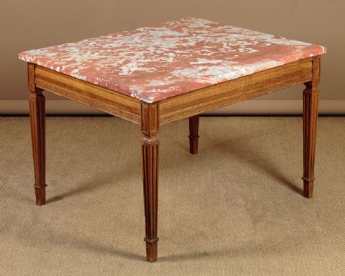 Oak Marble Top Centre Table C.1910