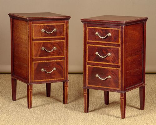 Pair of Inlaid Mahogany Bedsides C.1920