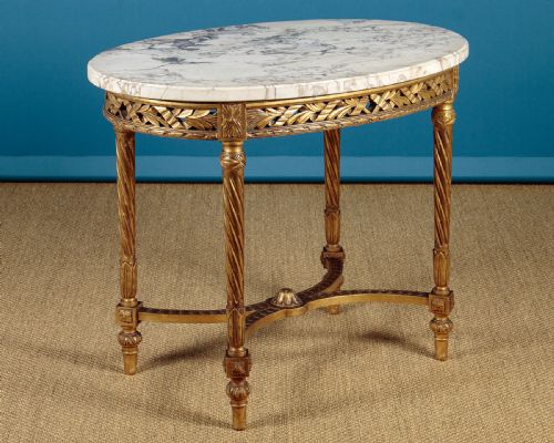 Marble Top Giltwood Window Table C.1930