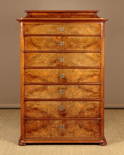 Walnut Semainier Chest of Drawers C.1860