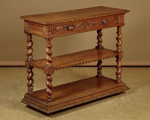 Carved Oak Dumb Waiter C.1890