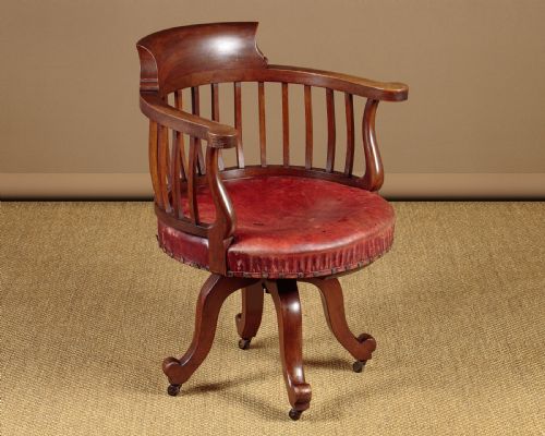 Mahogany Revolving Desk Chair C.1880