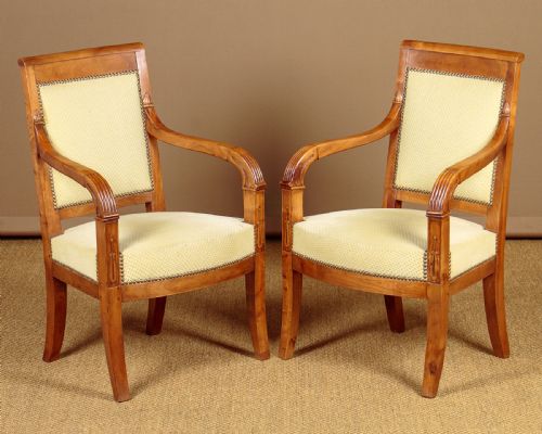 Pair of Cherry Wood Armchairs C.1820