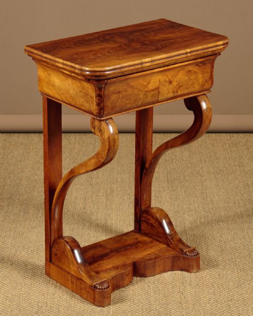 Very Small Walnut Console Table C.1860