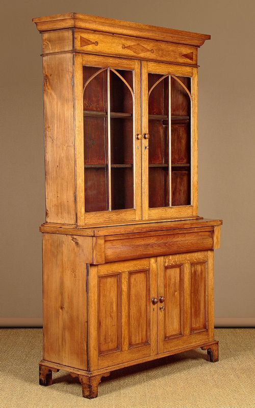 Welsh Oak Cwpwrdd Gwydr C.1840