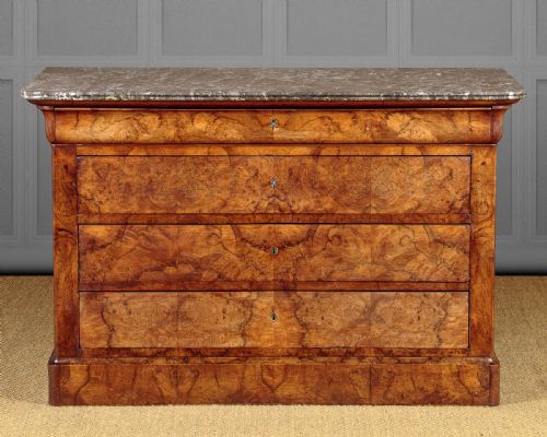 Walnut & Marble Top Commode C.1860