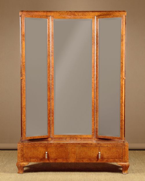 Art Deco Triple Plate Dressing Mirror with Drawers C.1930