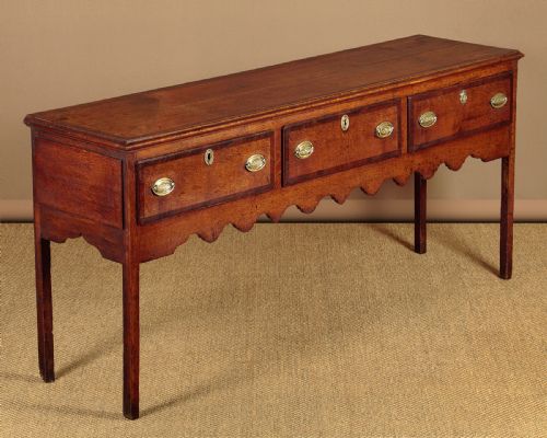 Oak & Mahogany Crossbanded Dresser Base C.1800