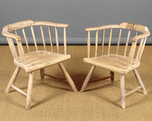 Pair of Welsh Stickback Armchairs C.1800