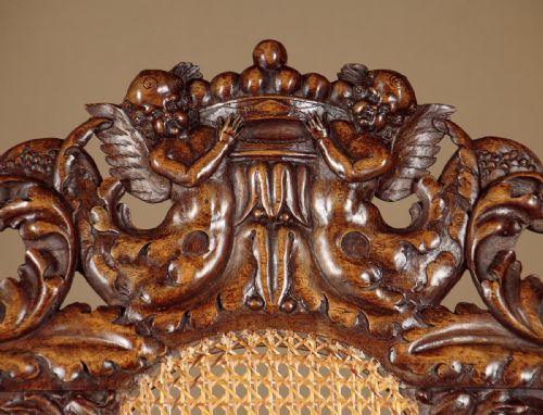 PAIR OF CARVED WALNUT ARMCHAIRS C1900 - ADDITIONAL PHOTO 3