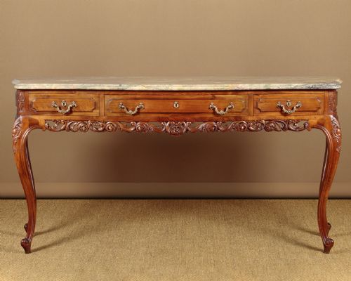 Long Marble Top Console Table C.1930