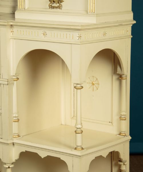 PAINTED CABINET WITH MAJOLICA PANELS C1900 - ADDITIONAL PHOTO 10
