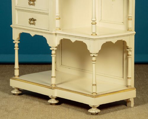 PAINTED CABINET WITH MAJOLICA PANELS C1900 - ADDITIONAL PHOTO 11