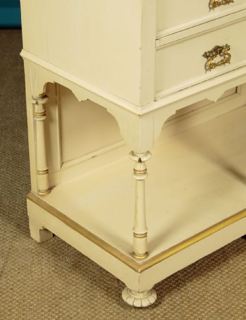 PAINTED CABINET WITH MAJOLICA PANELS C1900 - ADDITIONAL PHOTO 12