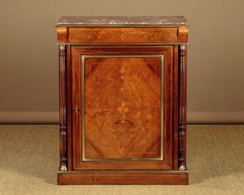 Brass Mounted & Marquetry Inlaid Pier Cabinet C.1910