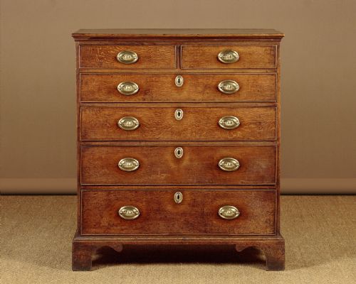 Tall George III Oak Chest of Drawers C.1810