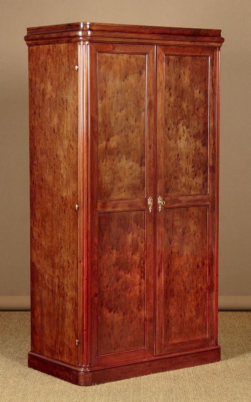 Small Plum Pudding Mahogany Wardrobe C.1920