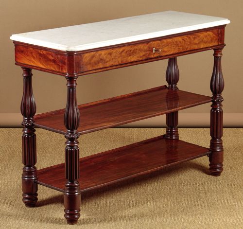 Mahogany & Marble Top Buffet Sideboard C.1860