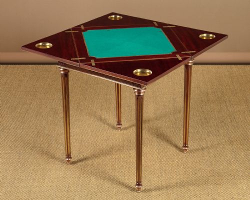 Brass Inlaid Envelope Games Table C.1900
