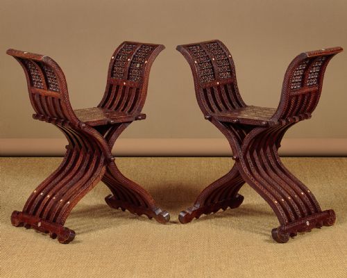 Pair of Syrian Folding Chairs C.1920