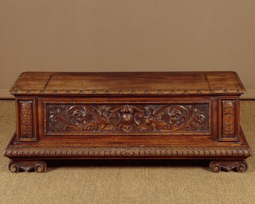 Low Walnut Box Seat C.1900