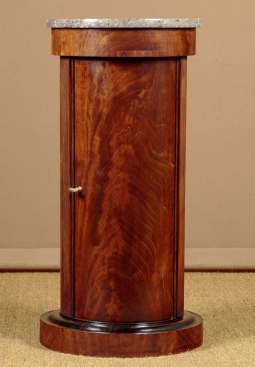 Marble Top Cylinder Pedestal Cabinet C.1880
