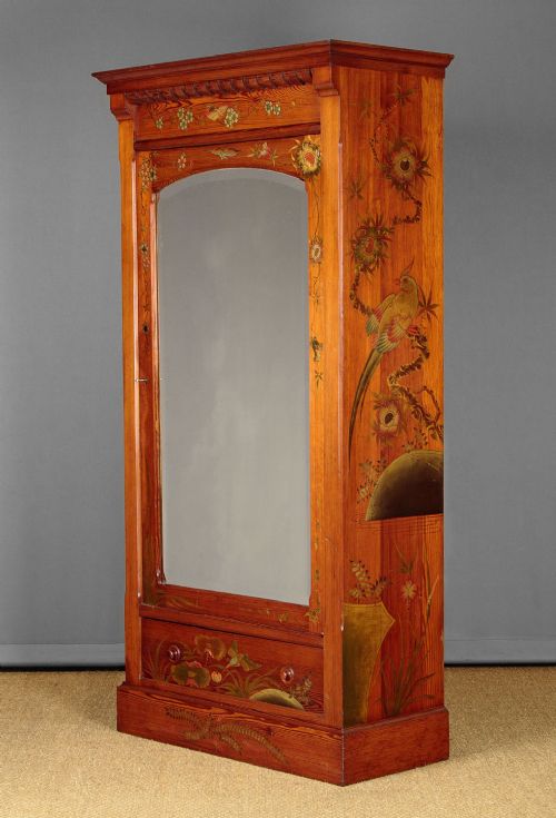 Small Wardrobe with Exotic Lacquerwork Decoration C.1890