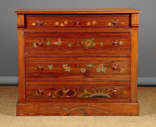 CHEST OF DRAWERS WITH EXOTIC LACQUERWORK DECORATION C1890 - ADDITIONAL PHOTO 1