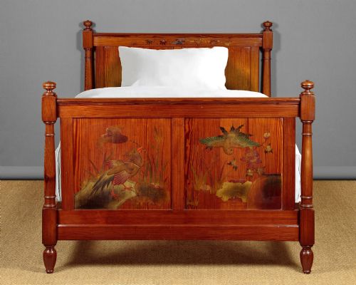 fig 1. Single Bed & Cabinet with Exotic Lacquerwork Decoration c.1890