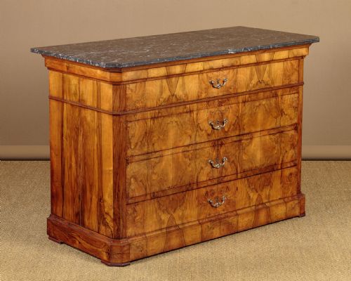 Walnut Marble Top Commode C.1880
